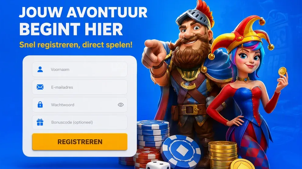 Registratieformulier met invoervelden op scherm